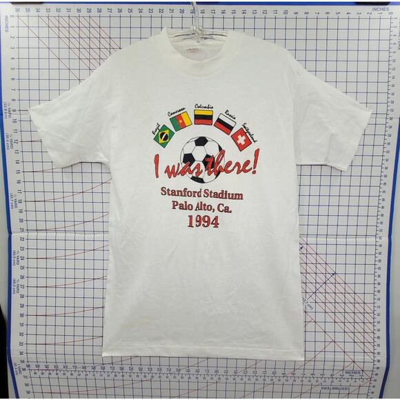 Fruit of the Loom 90s USA Soccer Graphic Tee Shirt Vintage World Cup Style - Picture 4 of 12